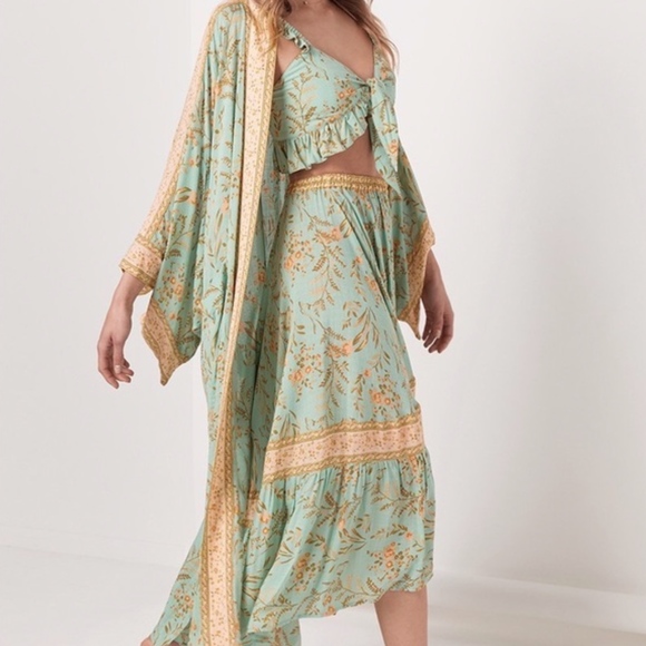 SPELL Designs Turquoise Maisie Kimono Robe Duster - Picture 3 of 5